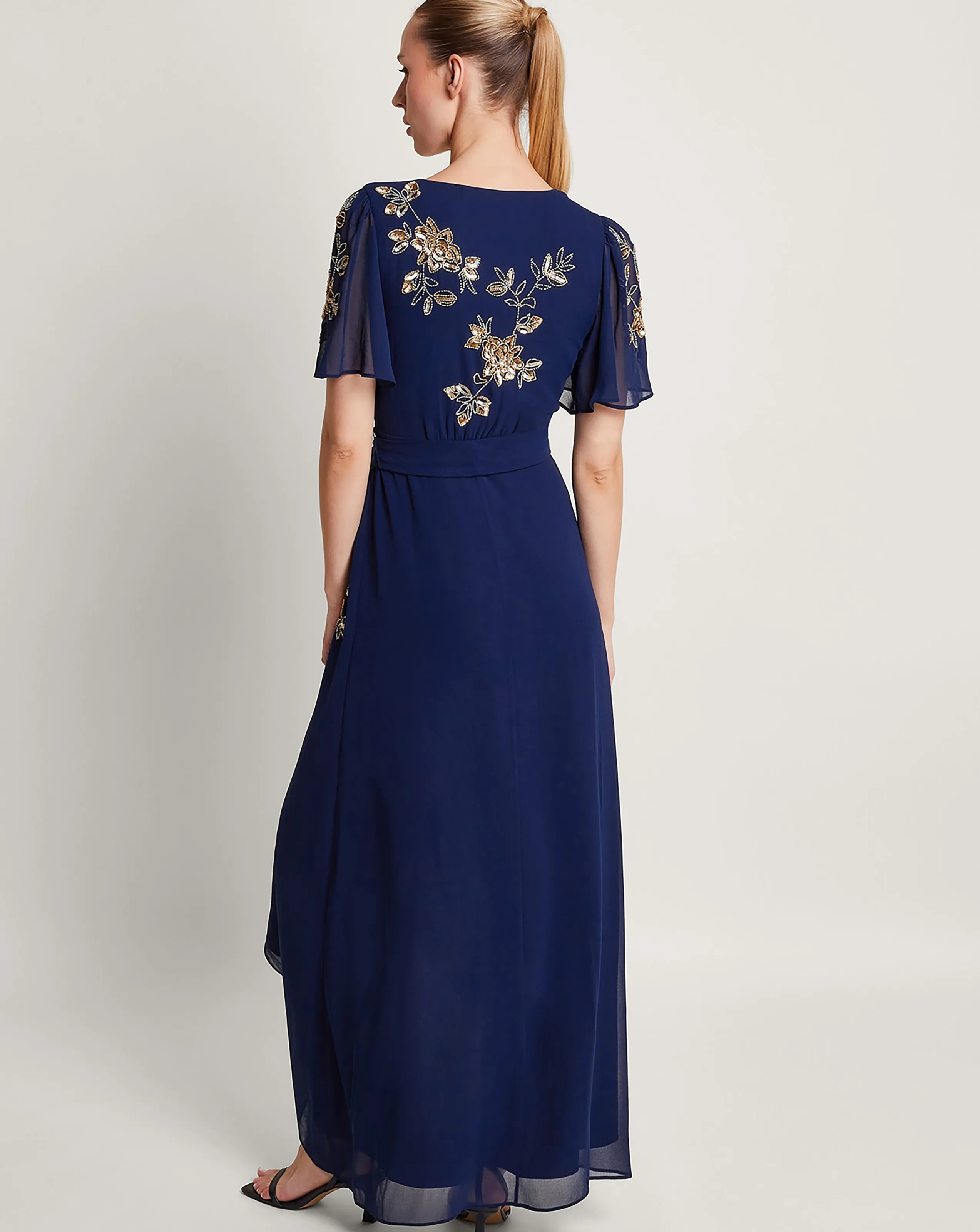 Monsoon Sarah Embellished Wrap Dress