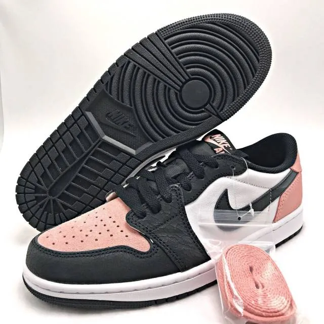 Nike air jordan 1 low og bleached coral 4-14 black white cz0790-061