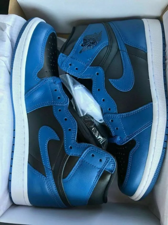 Nike air jordan 1 retro high og dark marina blue 4-14 black white 555088-404