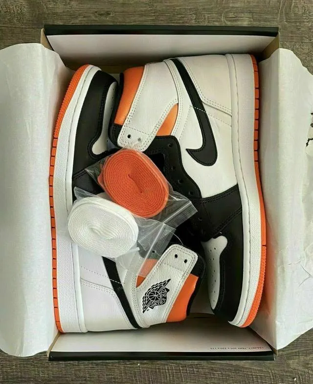 Nike air jordan 1 retro high og electro orange 4-14 white black 555088-180