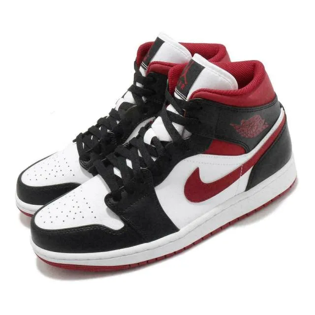 Nike air jordan 1 retro mid metallic red 4-14 gym red black white 554724122