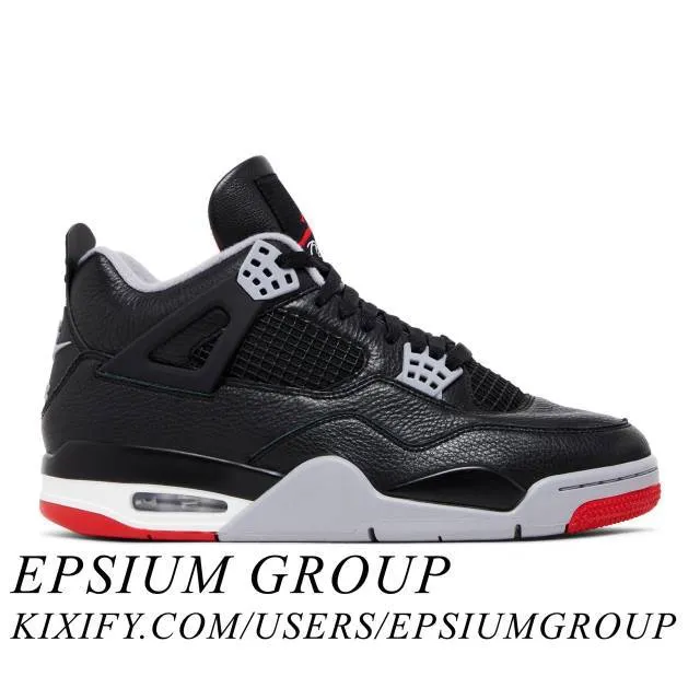 Nike air jordan 4 retro (bred reimagined/ black/ fire red/ cement grey/ summit white) men us 8-13 fv5029-006