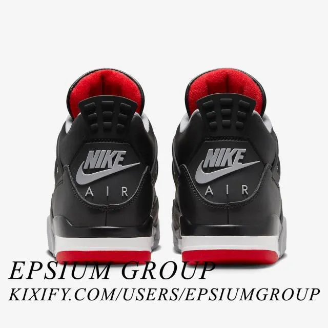 Nike air jordan 4 retro (bred reimagined/ black/ fire red/ cement grey/ summit white) men us 8-13 fv5029-006