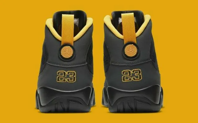 Nike air jordan 9 ix retro university gold black charcoal ct8019-070