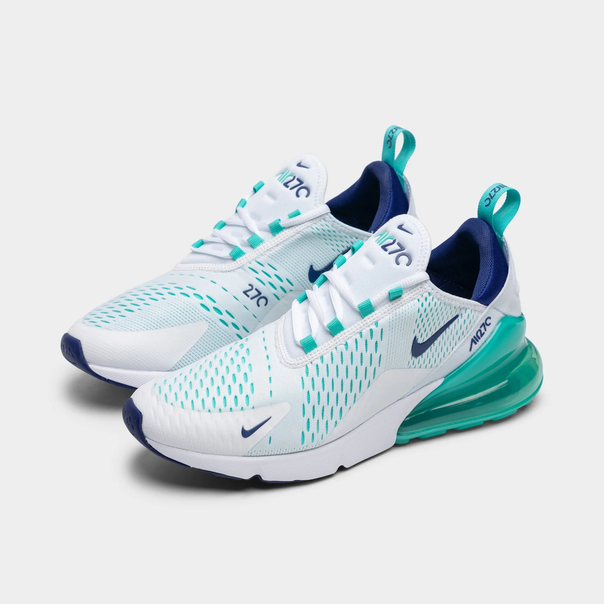 Nike Air Max 270 White / Hyper Jade - Deep Royal Blue