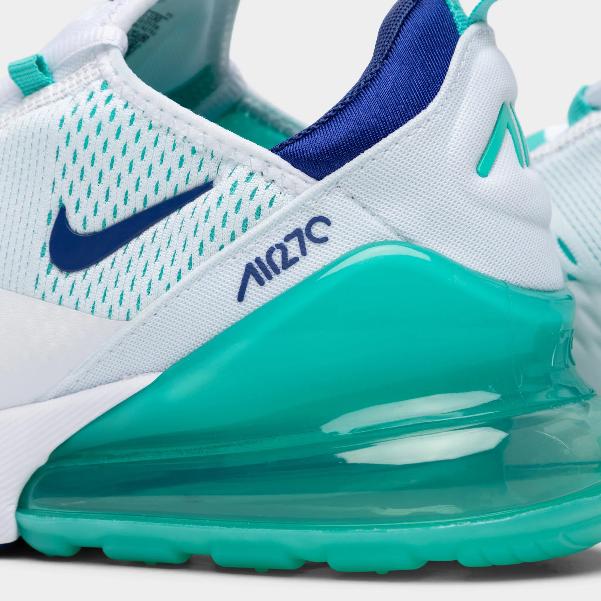 Nike Air Max 270 White / Hyper Jade - Deep Royal Blue