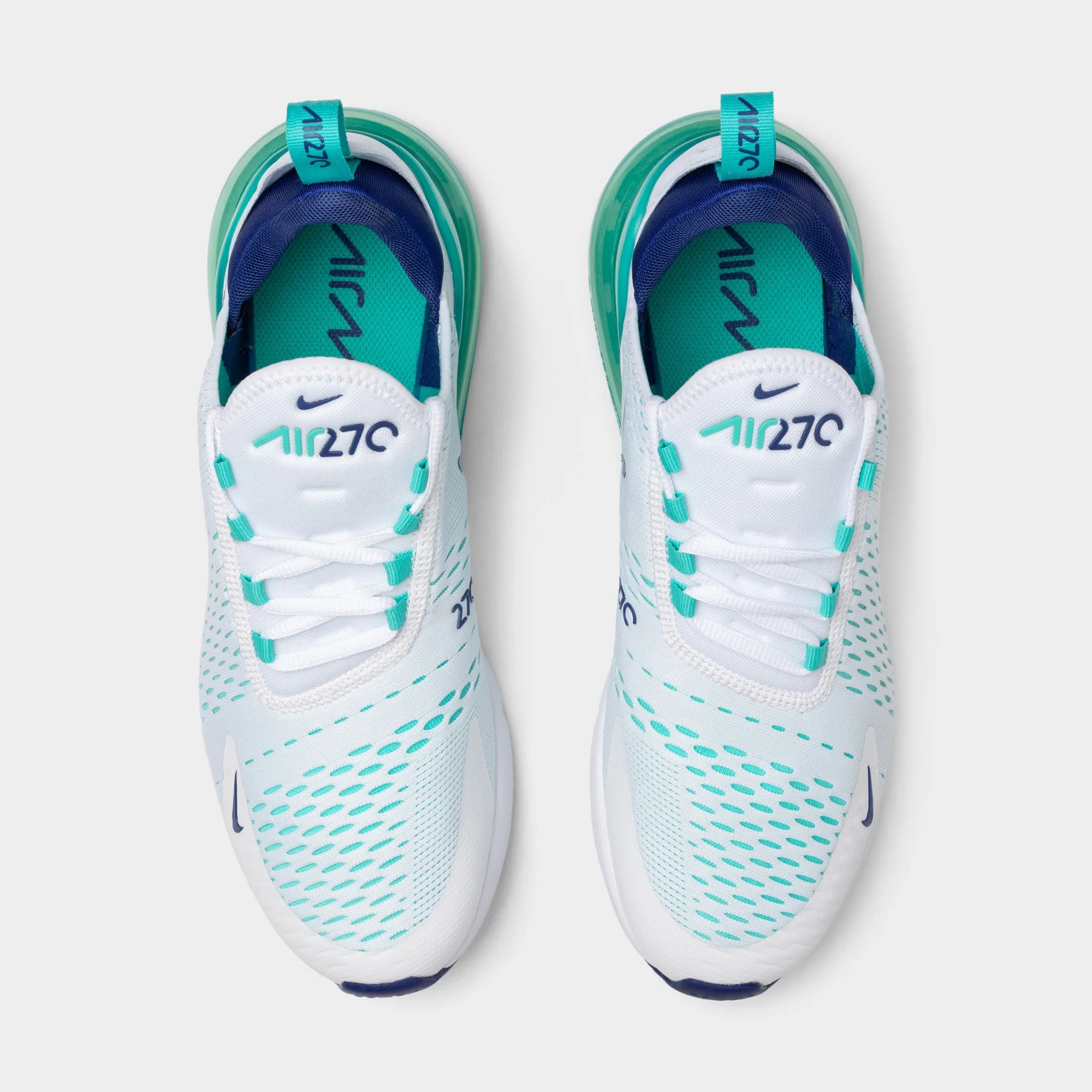 Nike Air Max 270 White / Hyper Jade - Deep Royal Blue