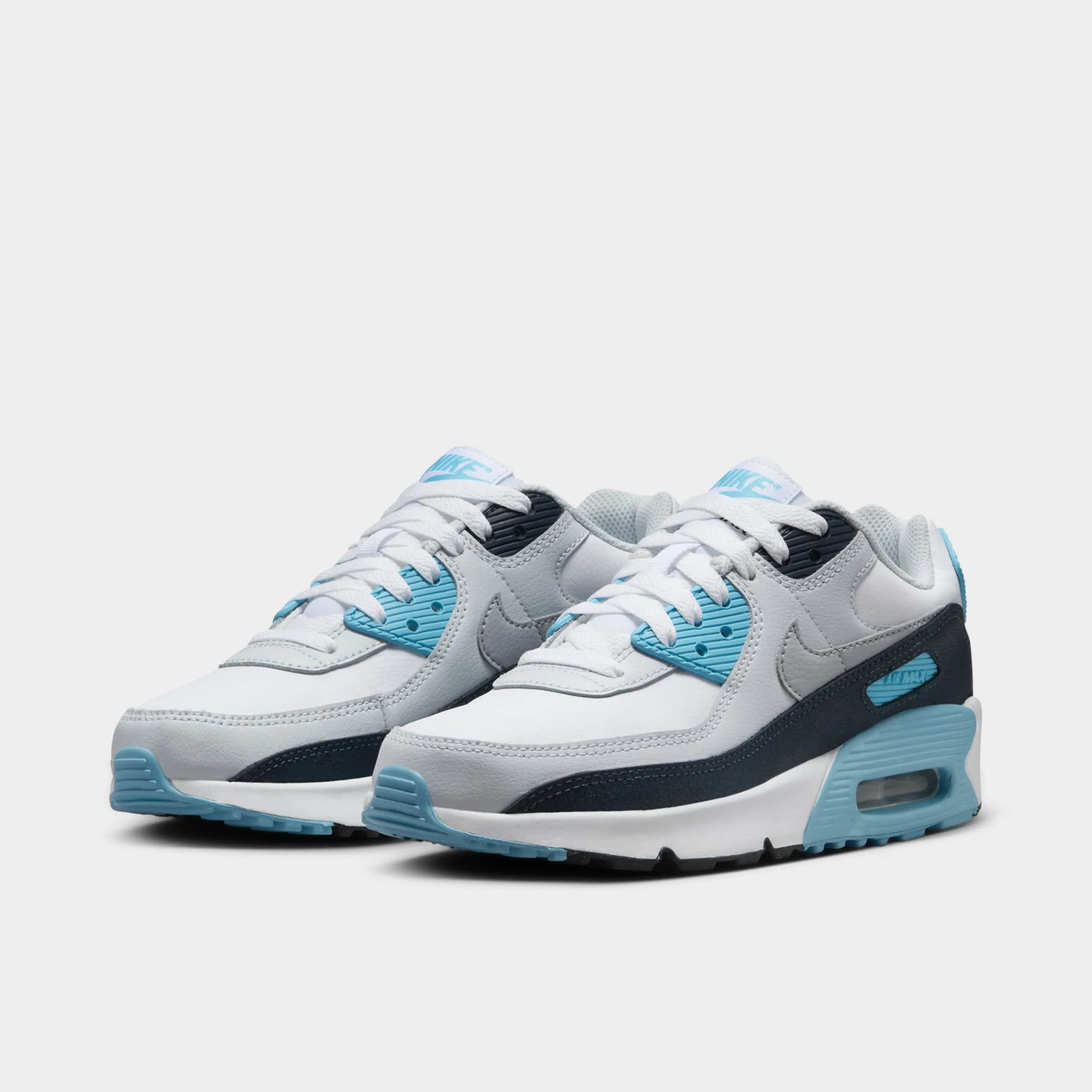 Nike Air Max 90 GS White / Wolf Grey - Baltic Blue