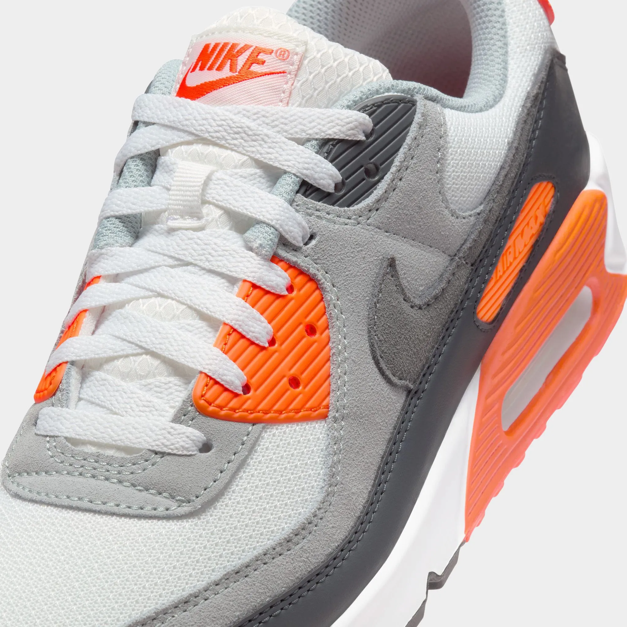 Nike Air Max 90 Summit White / Smoke Grey - Safety Orange