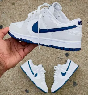 NIKE DUNK LOW WHITE NAVY BOTTOM