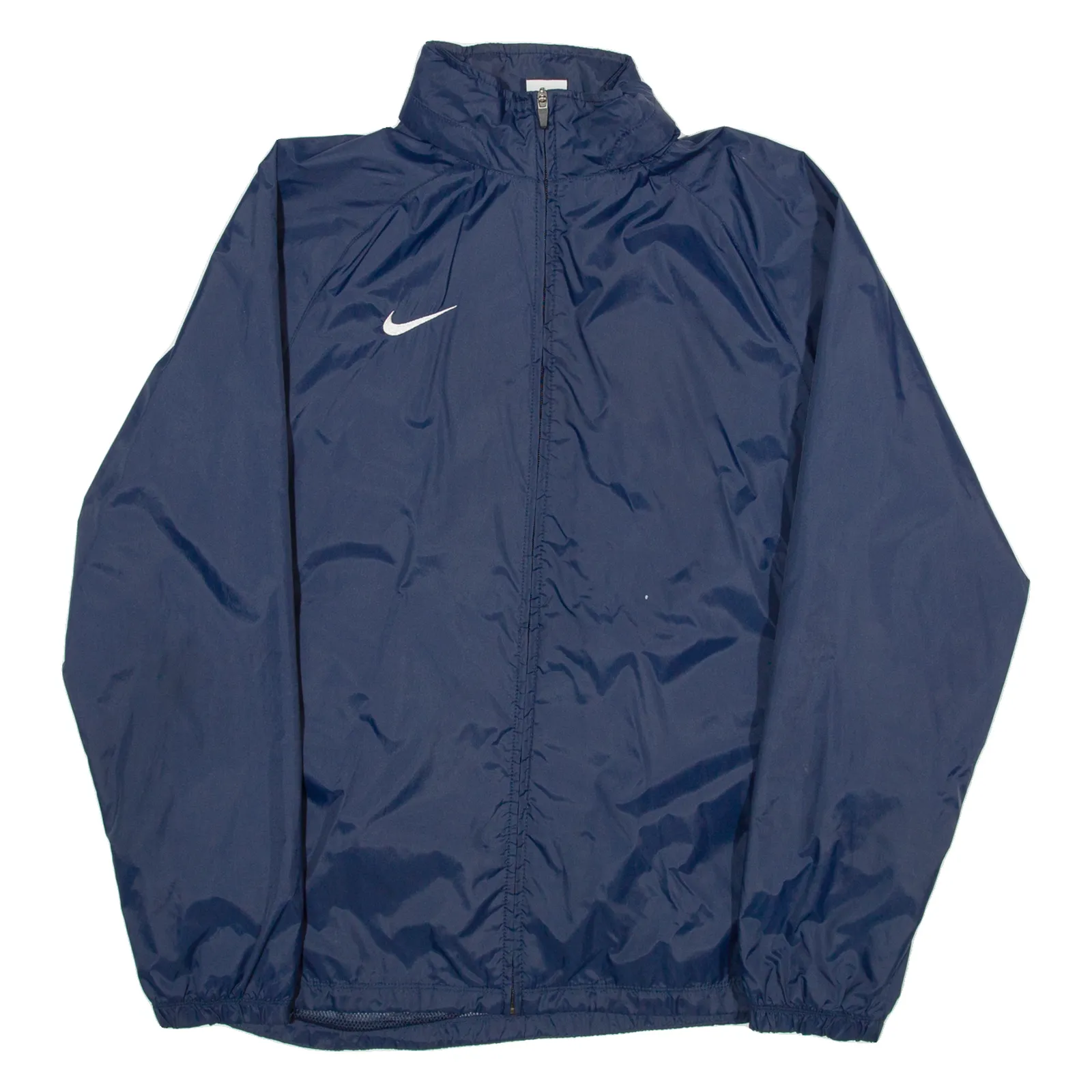 NIKE Mesh Lined Mens Rain Jacket Blue Nylon L