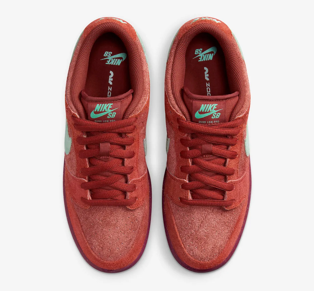 Nike SB Dunk Low Mystic Red Emerald Rise Rugged Orange Rosewood DV5429-601