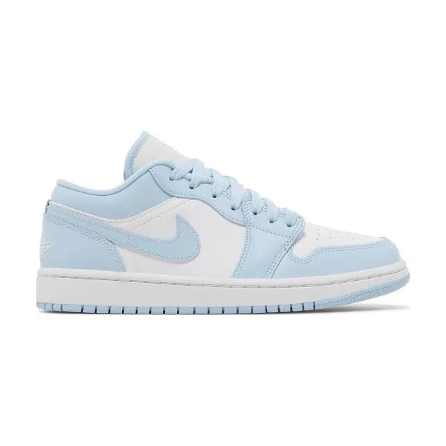 Nike women's air jordan 1 low (ice blue/ white/ aluminum) sizes 6-10 dc0774-141