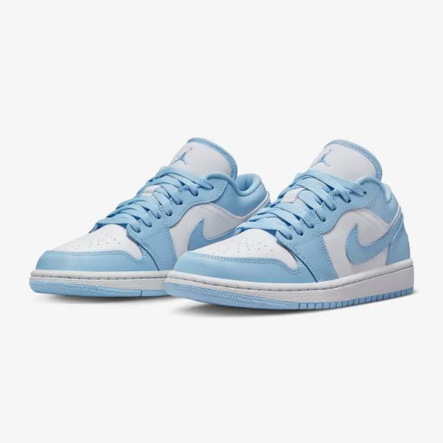 Nike women's air jordan 1 low (ice blue/ white/ aluminum) sizes 6-10 dc0774-141