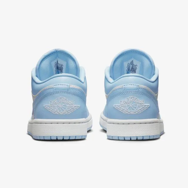 Nike women's air jordan 1 low (ice blue/ white/ aluminum) sizes 6-10 dc0774-141