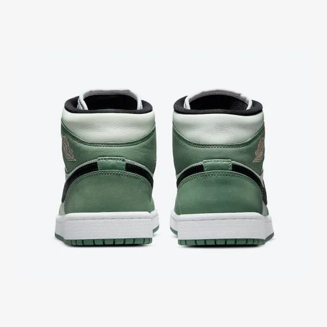 Nike women's air jordan 1 mid se (dutch green/ dutch green/ black/ barely green/ arctic pink) sizes