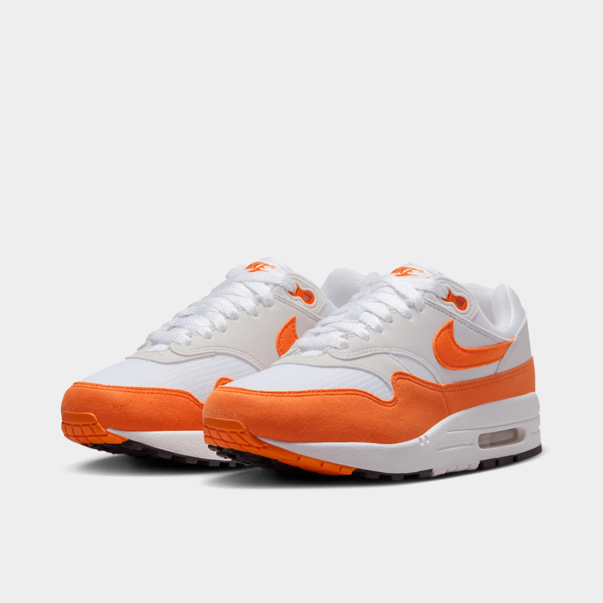 Nike Women's Air Max 1 Neutral Grey / Safety Orange - White