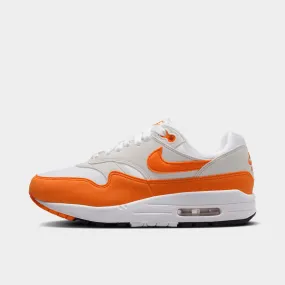 Nike Women's Air Max 1 Neutral Grey / Safety Orange - White