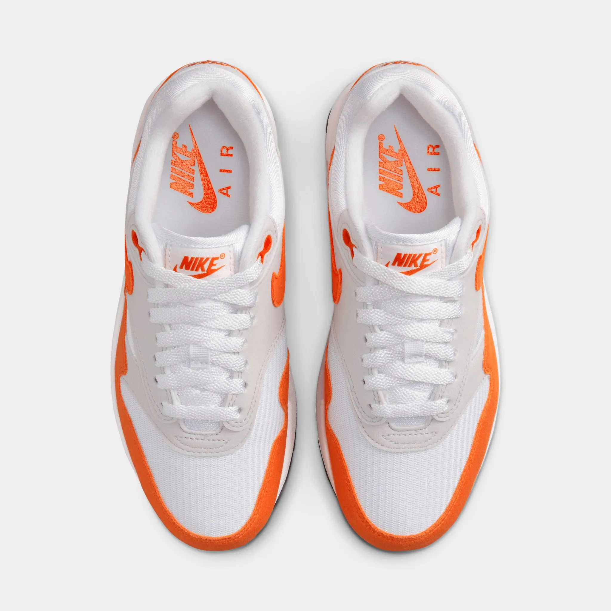 Nike Women's Air Max 1 Neutral Grey / Safety Orange - White