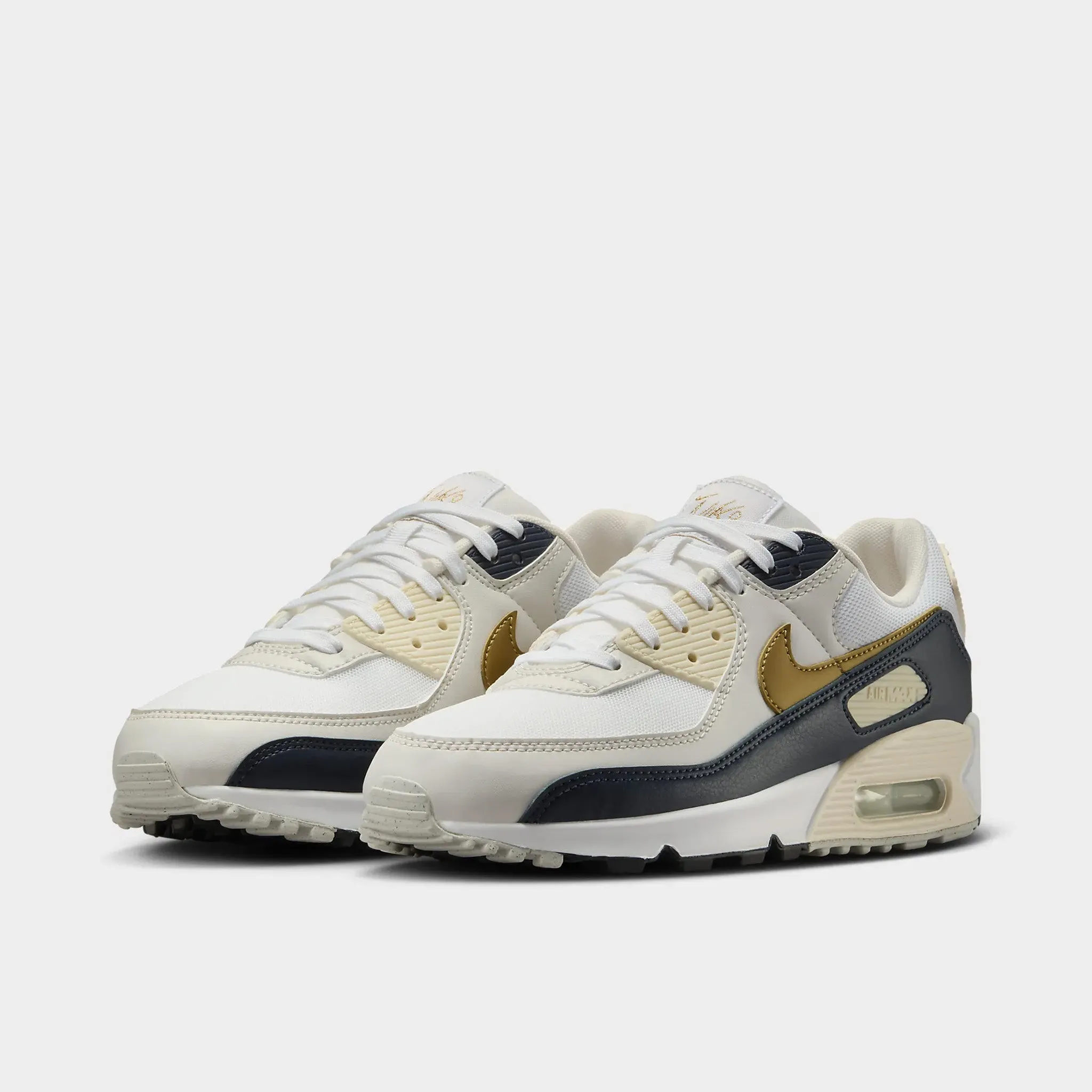 Nike Women's Air Max 90 Next Nature White / Metallic Gold - Obsidian