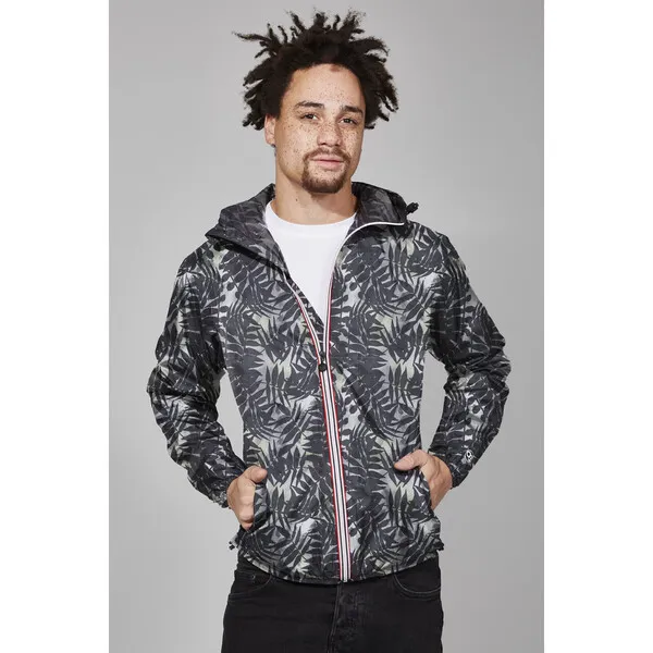 O8 Lifestyle Men's Max Print Packable Rain Jacket, Palm Print