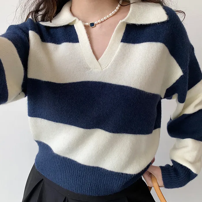 Old Money Striped Pullover