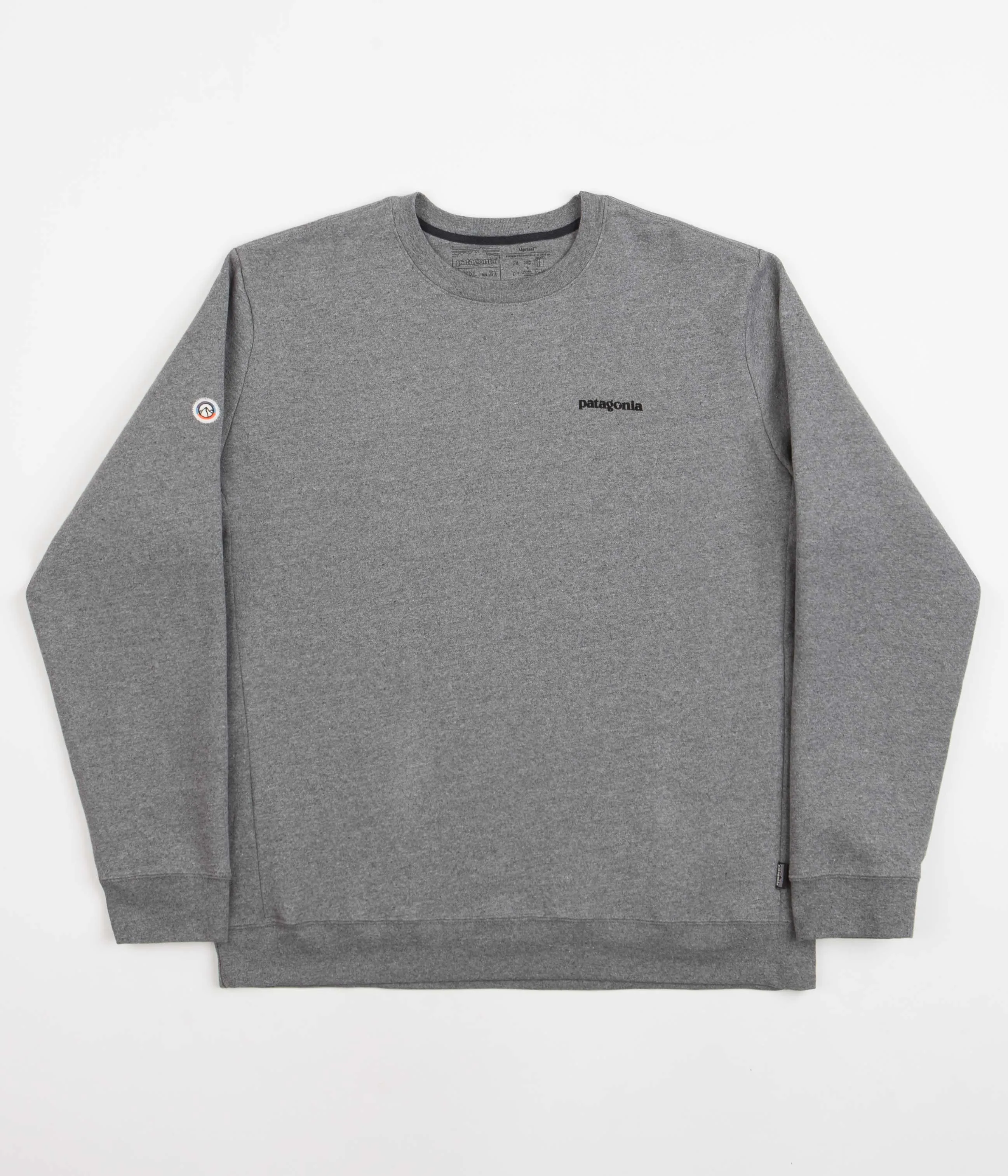 Patagonia Fitz Roy Icon Uprisal Crewneck Sweatshirt - Gravel Heather