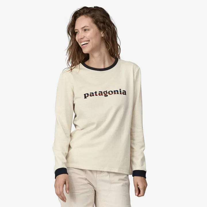 Patagonia Long-Sleeved '73 Text Logo Responsibili-Tee Womens