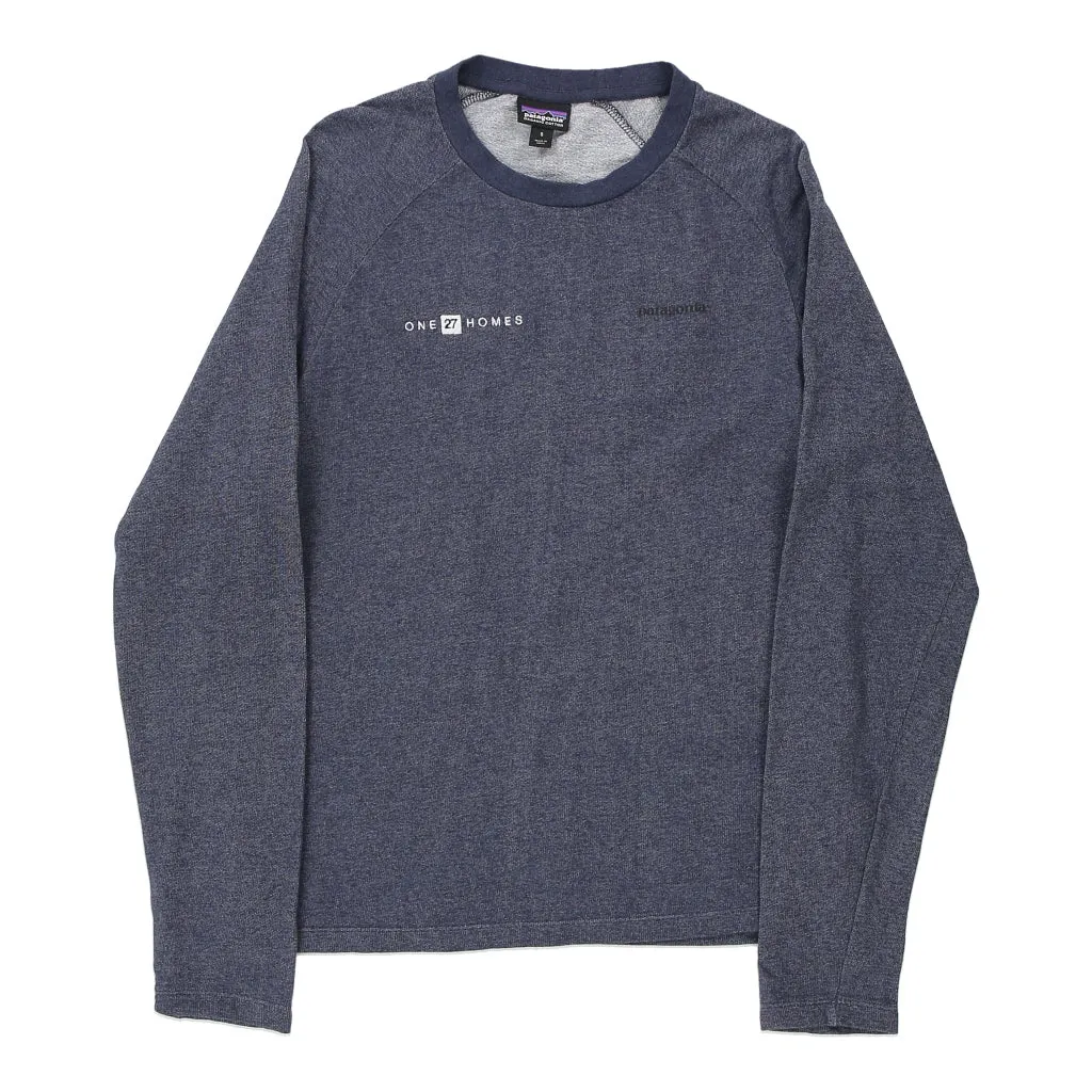 Patagonia Spellout Sweatshirt - Small Blue Cotton Blend