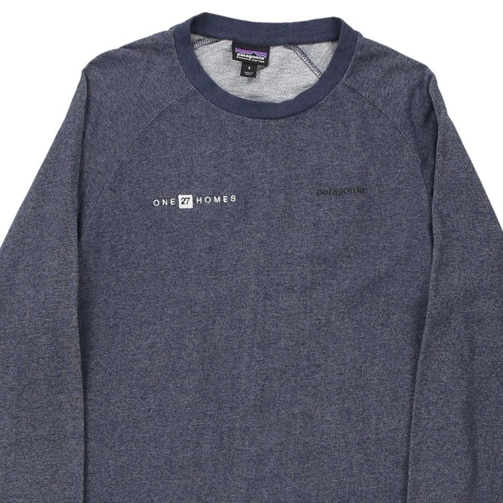 Patagonia Spellout Sweatshirt - Small Blue Cotton Blend