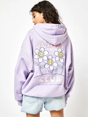 Plant Club Oversized Hoodie in Lilac