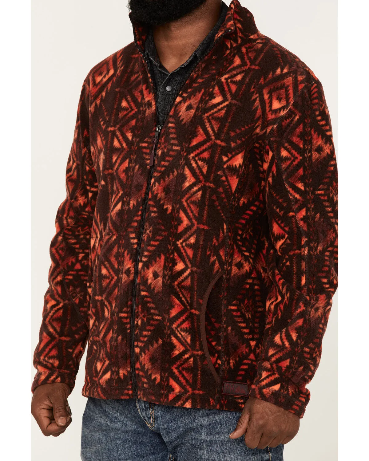 Powder River Outfitters Men's Southwestern Print Full-Zip Fleece Pullover