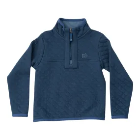 Quilted Zip Pullover in Big Dipper Navy