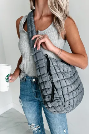 Ready For Takeoff Oversized Quilted Zenana Tote (Ash Grey)