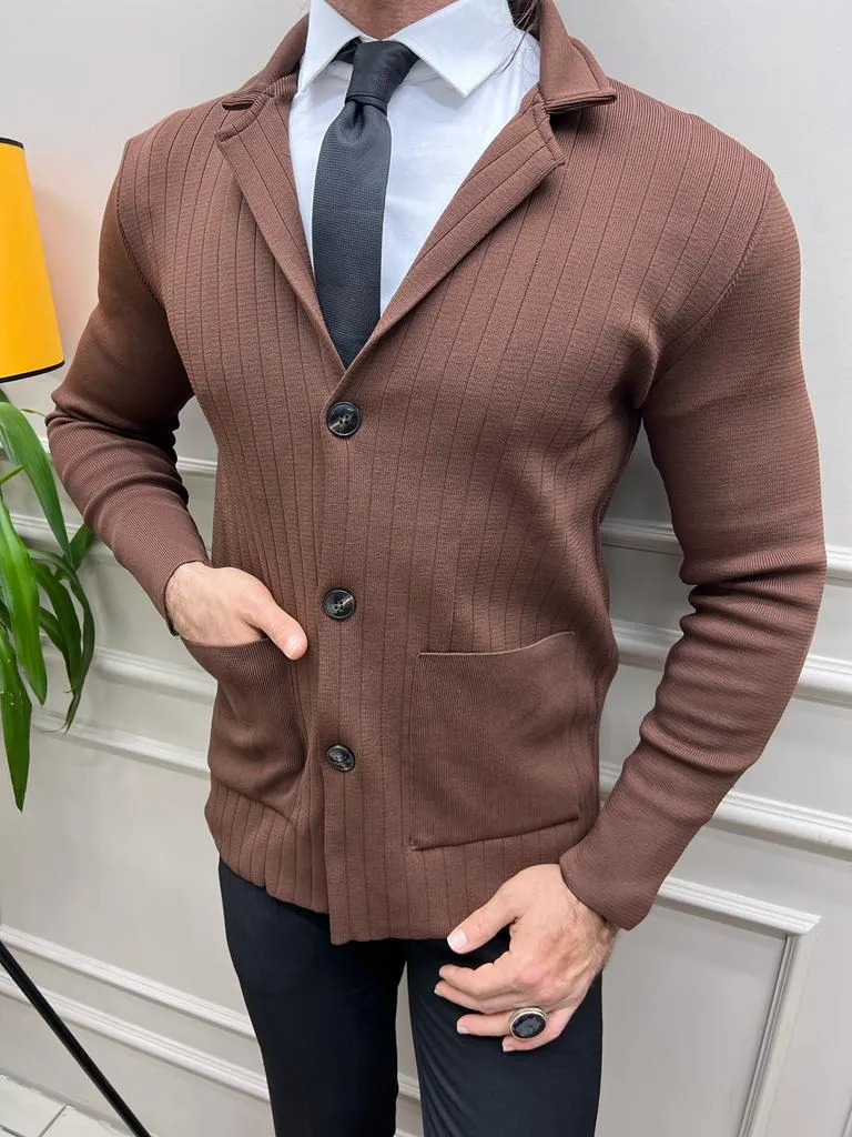 Rick Slim Fit Camel Detailed Jacket