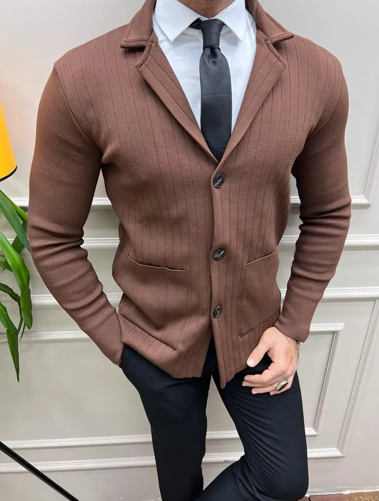 Rick Slim Fit Camel Detailed Jacket