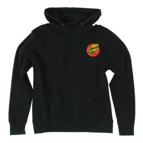 Santa Cruz Flaming Dot Pullover Hooded L/S - Black - Mens Sweatshirt