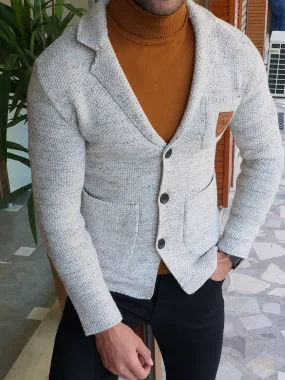 Saponi Slim-fit Buttoned Knitwear Jacket Gray