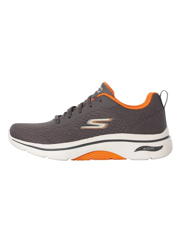 Skechers Go Walk Arch Fit 2.0 Idyllic 2 Trainers - Charcoal/Orange