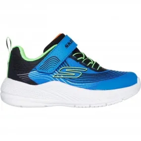 Skechers Microspec Advance | Blue/Lime | Boy's Cushioned Riptape Trainers