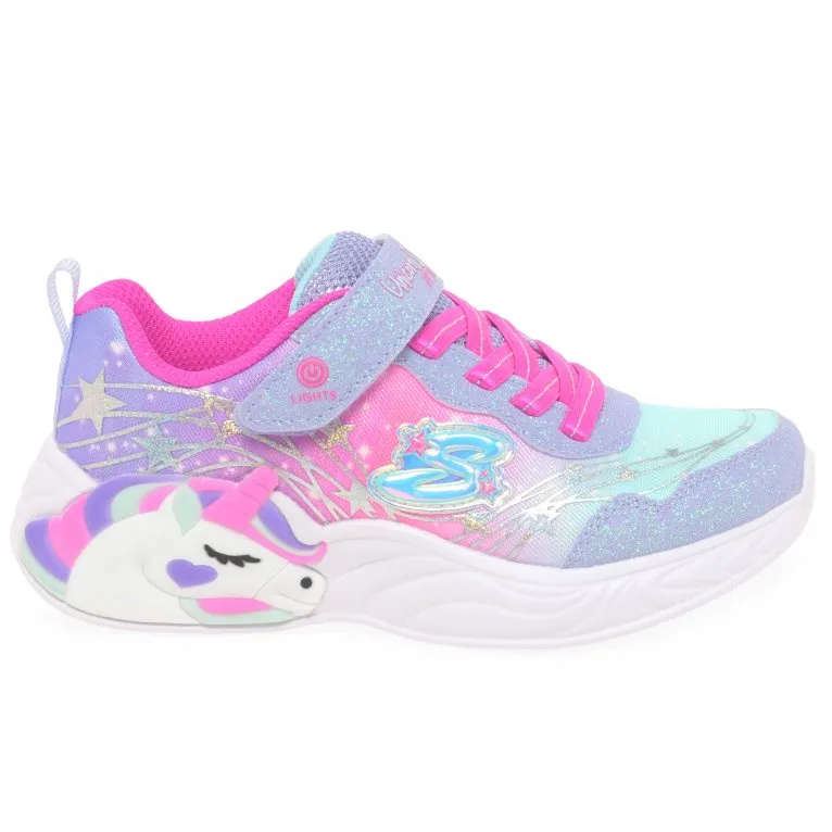 Skechers Unicorn Dreams Lights Girls Trainers