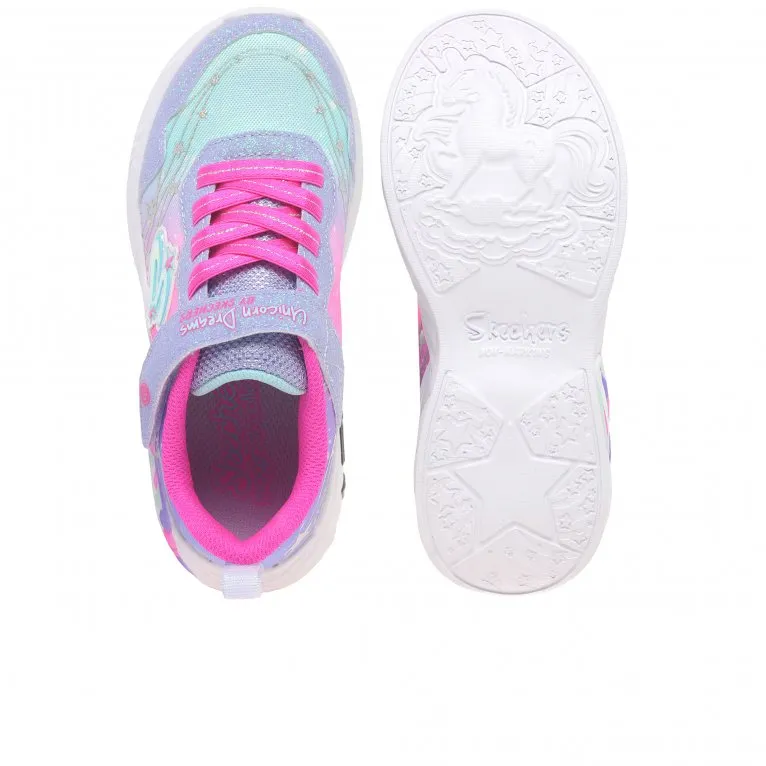 Skechers Unicorn Dreams Lights Girls Trainers