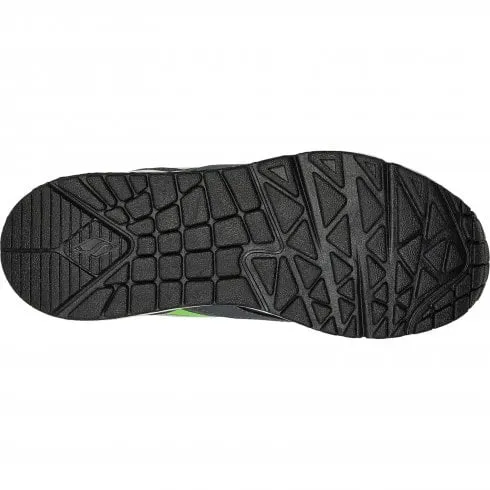 Skechers Uno Gen1 - Color Surge | Charcoal/Lime | Childrens Lace Up Trainers