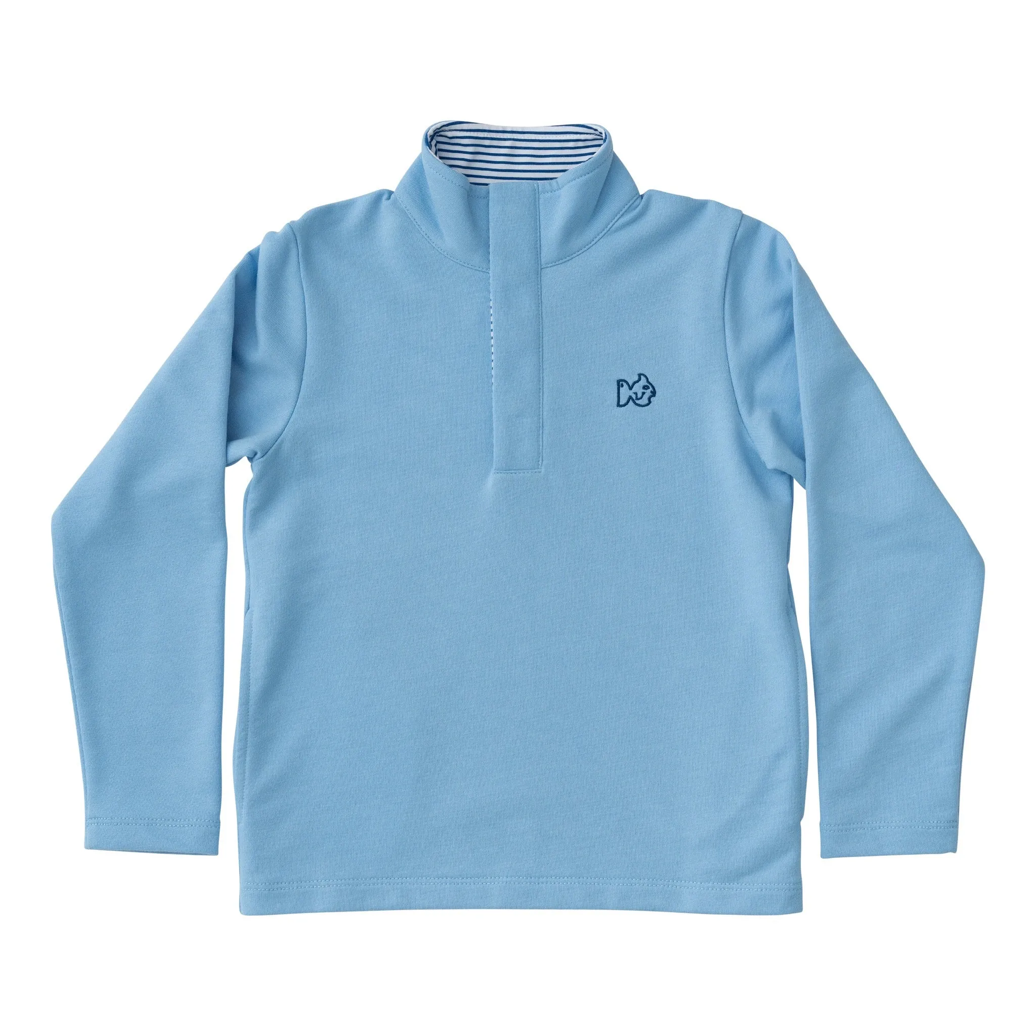 Sporty Snap Pullover in Placid Blue