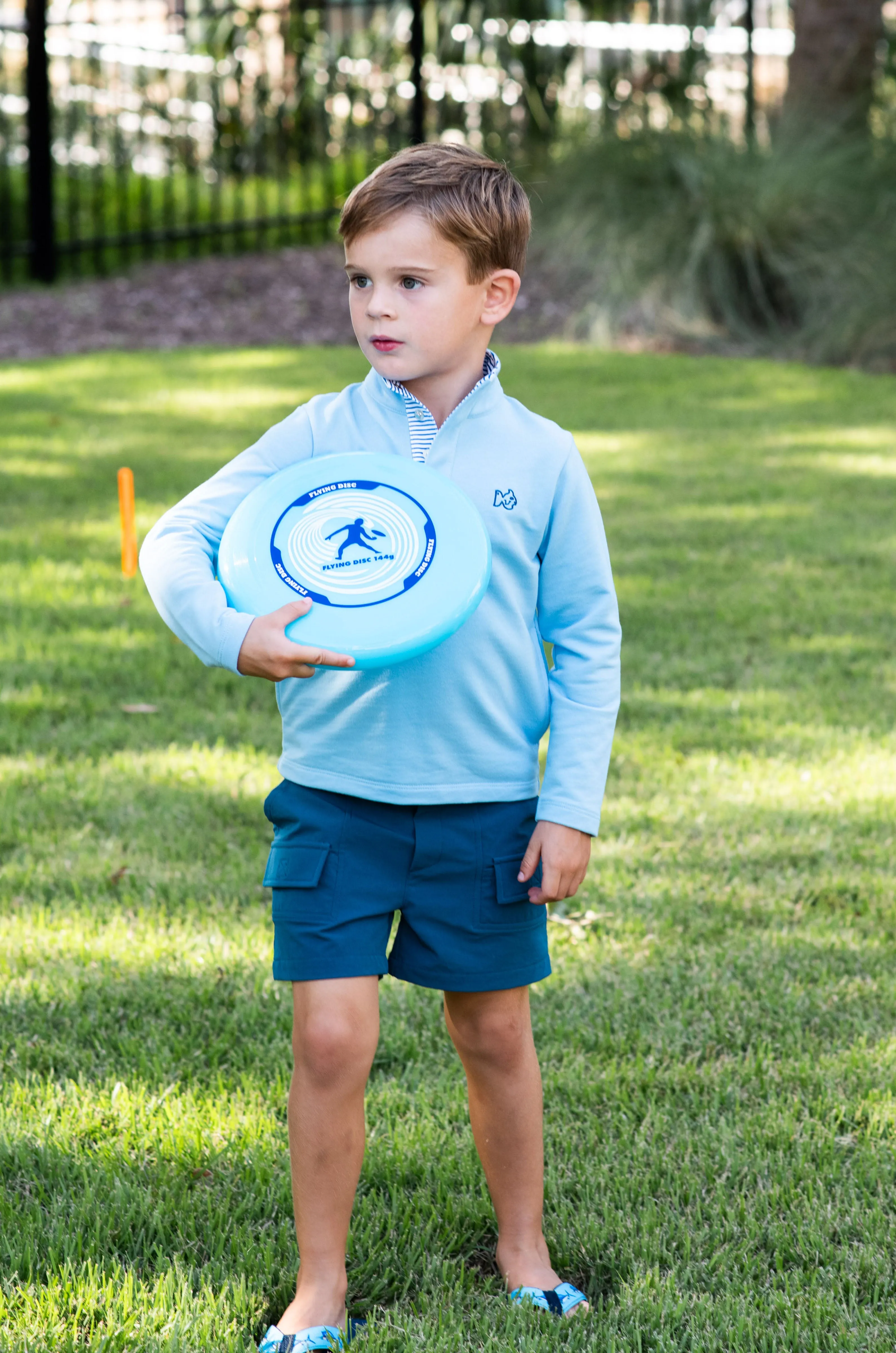 Sporty Snap Pullover in Placid Blue