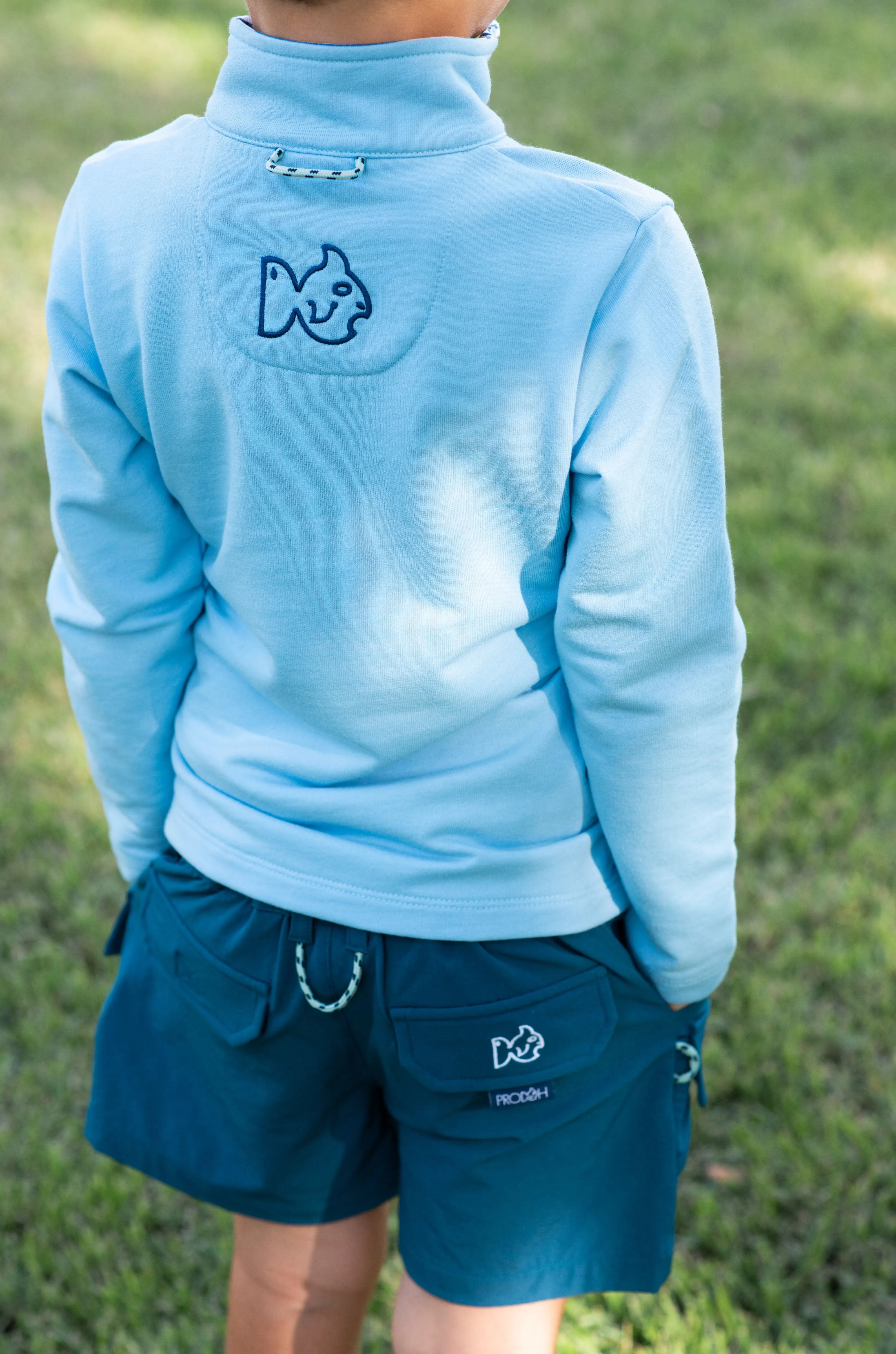 Sporty Snap Pullover in Placid Blue