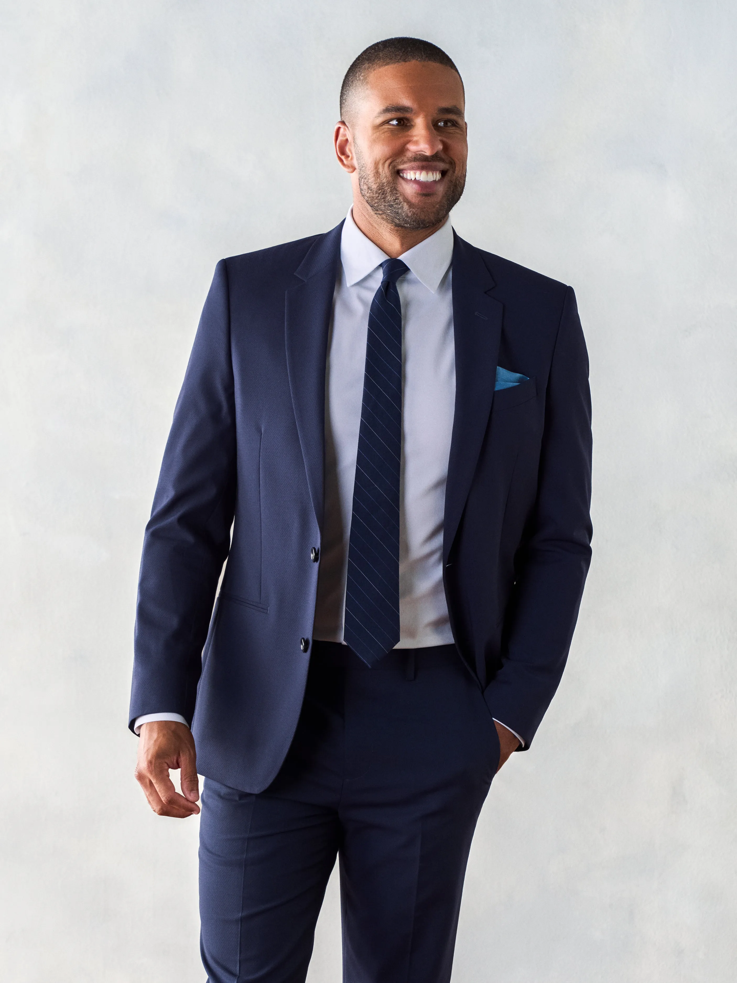 Stretch Wool True Navy Suit Jacket