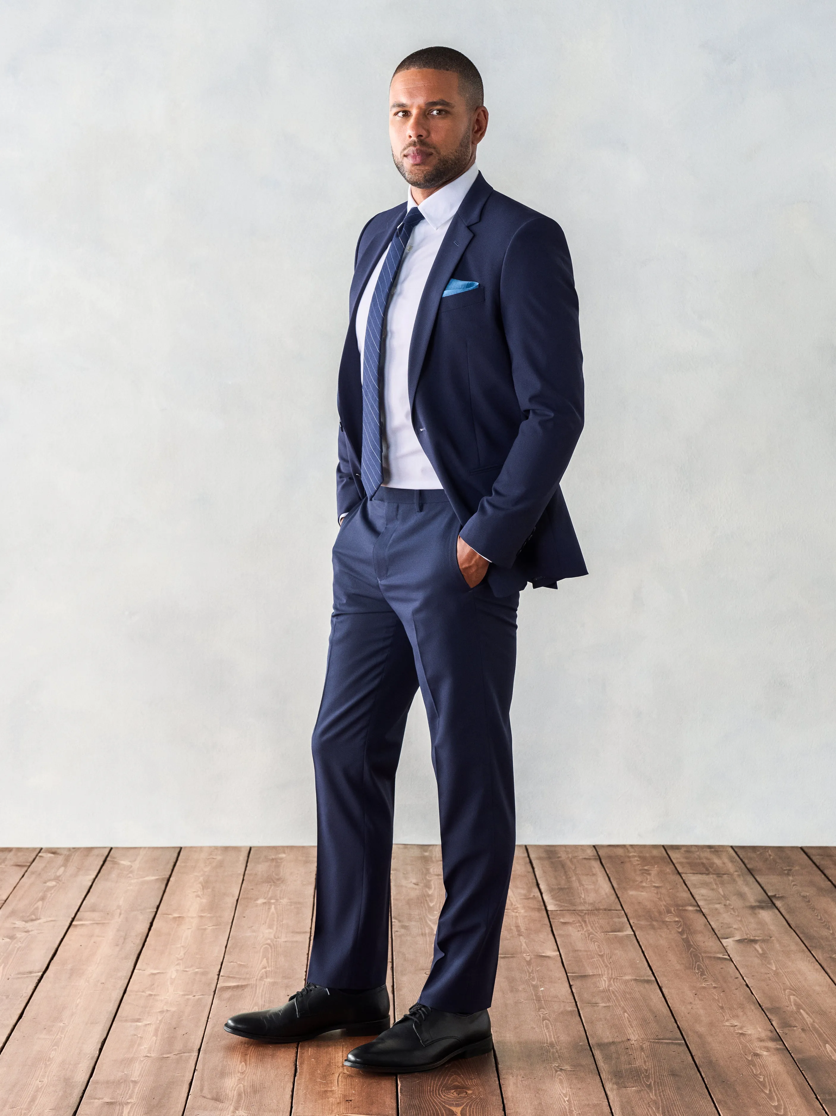 Stretch Wool True Navy Suit Jacket