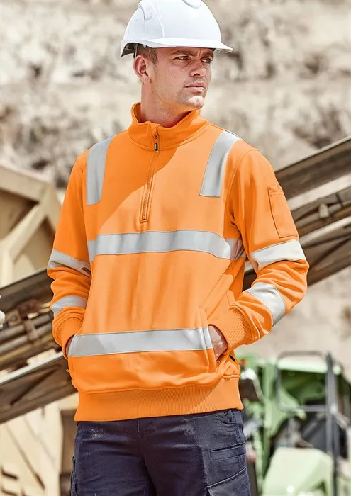 SYZMIK Unisex Hi Vis *Vic Rail Approved*l 1/4 Zip Pullover