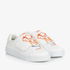 Teen Ivory Leather Elephant Trainers